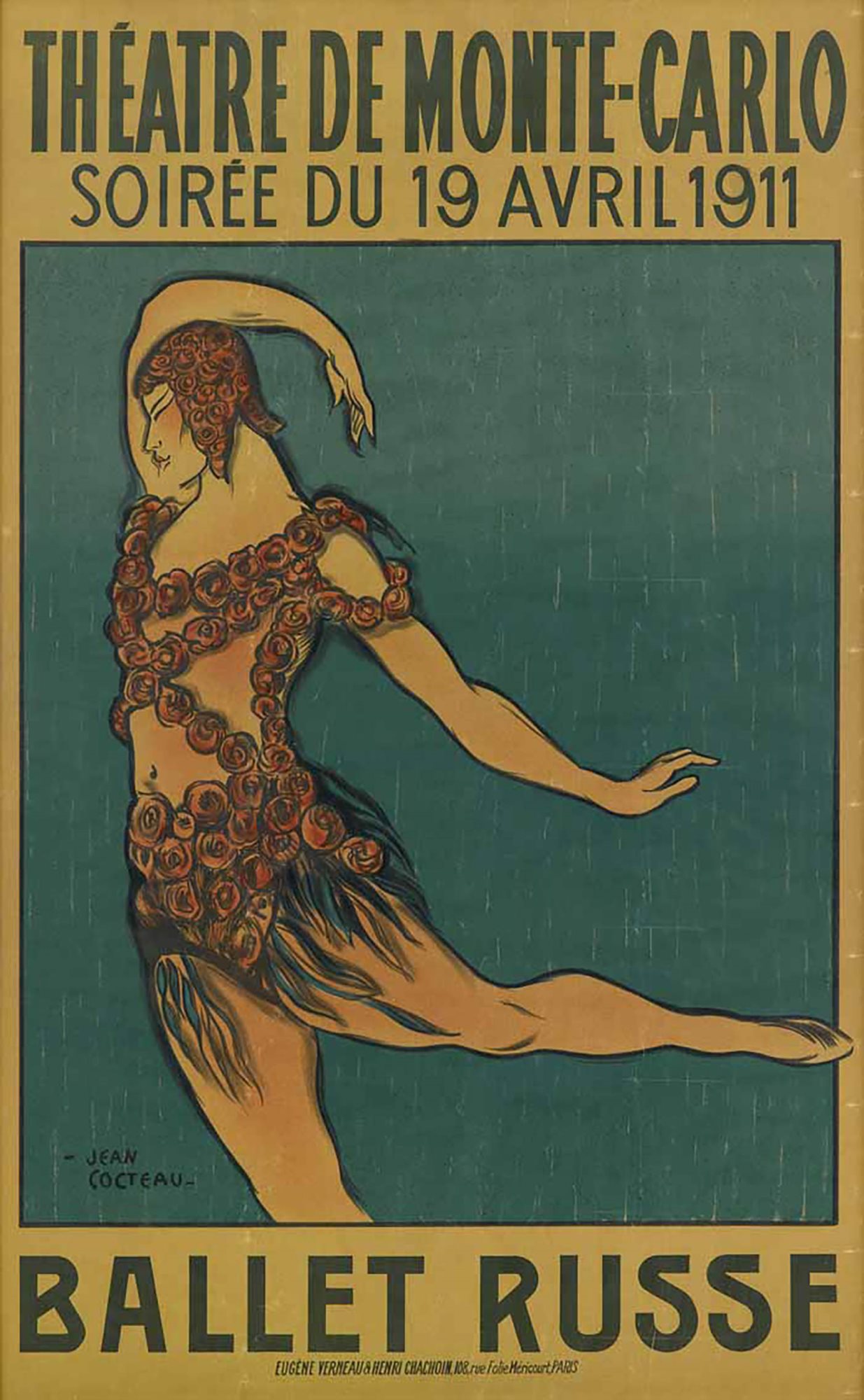 Cocteau, Jean. "Theatre De Monte Carlo, Soiree du 19 Avril 1911. Ballet Russe."